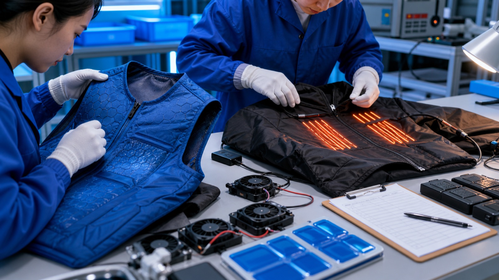 Quality inspection of cooling vest and heated jacket production